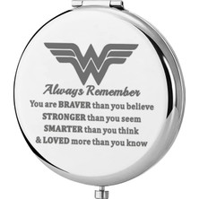 Nacario Keychın Süper Kahraman Wonder Cep Aynası Diana Hayranları Hediye You Are Braver Stronger Smarter Than You Think Süper Kahraman Kompakt Ayna Kadınlar Kızlar Için (Ayna)
