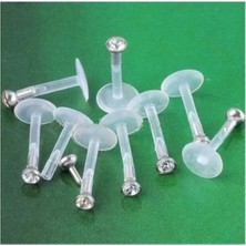 Nacario Bioplast Şeffaf Tek Taş Piercing, Unisex