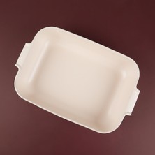 Nacario Aryıldız Elissa Dikdörtgen Fırın Kabı Mat Beyaz 36 cm
