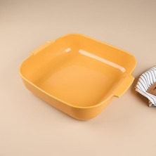 Nacario Aryıldız Elissa Kare Fırın Kabı Sarı 36 cm