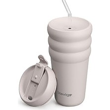 Nacario 3 Bubble Two-Cap Straw Tumbler Çelik Termos 600 ml Crushed Rock ST-244