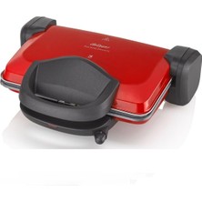 Nacario Arzum AR2009 Sultane Granite Izgara ve Tost Makinesi, 1800 W, Paslanmaz Çelik, Kırmızı