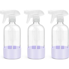 Nacario Rionisor Silikon Kılıf Korumalı Cam Sprey Şişeleri, Boş 16 Oz Doldurulabilir Kaplar, Saçlar Için Ayarlanabilir Nozullu Yeniden Kullanılabilir Sprey Şişeleri, Temizleme Çözümleri, 3'lü Paket Mor