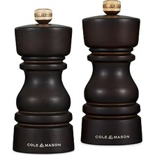 Nacario Cole & Mason H233017 Londra Çikolata Ahşap Tuz ve Karabiber Değirmeni Seti, 130 Mm, Hassas + Karbon/seramik Mekanizmaları, Ayarlanabilir Öğütmeli Tuz ve Karabiber Değirmenleri, Kayın Ağacı, Hediye
