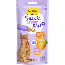 Nacario Gimcat Snack Cream Sterilised Chicken & Carrots Kedi Ödülü 6X15GR