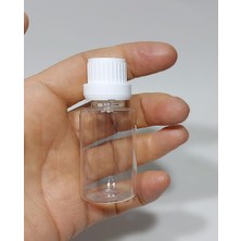 Nacario 10 Adet Boş Şişe Beyaz Kilitli Kapaklı Kolonya Şişesi Doldurulabilir Cep Plastik Parfüm Şişesi 30 Ml, SPREYLISI0068