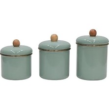 Nacario Pr Home Soft Green Emaye Baharatlık Seti 3lü