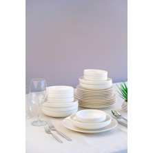 Nacario Tabakevi Tabak Evi Porselen Sofia Beyaz Yemek Takımı 6 Kişilik 24 Parça
