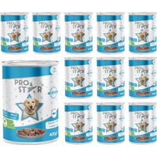 Nacario Prostar Yetişkin Köpek Balıklı ve Jöleli Konserve Mama 400 gr x 12 Adet