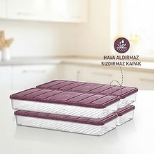 Nacario 4 Adet 1 Lt. Nora Organizer Buzdolabı Buzluk Düzenleyici Saklama Kabı-Mürdüm