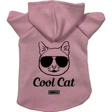 Nacario Kapişonlu Polar Sweatshirt Köpek ve Kedi Kıyafeti & Elbisesi Pembe Cool Cat Xs