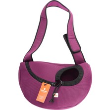 Nacario Gobypet Kedi ve Küçük Irk Köpek Için Yan Taşıma Çantası, Omuz Askılı Evcil Hayvan Taşıyıcı, Büzgülü ve Rahat Kullanım (Mor)