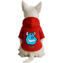Nacario Baskılı Içi Polarlı Köpek ve Kedi Kıyafeti & Elbisesi - Kırmızı Renk Kapüşonlu Hoodie BD361 3xl