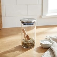 Nacario Deconox Metal Kapaklı Cam Kavanoz (300 Ml) - Sızdırmaz Vakumlu Baharatlık Kahve ve Kuruyemiş Saklama Kabı Premium Mutfak Düzenleyici (6 x 6 x 13,5 Cm)