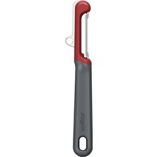 Nacario Zyliss Yumuşak Cilt Soyucu - Domates, Şeftali ve Daha Fazlası Için Ultra Keskin Paslanmaz Çelik Bıçak - Ergonomik Buğday Samanı Sapı - Dahili Göz Kesici ve Güvenlik Kapağı - Bulaşık Makinesinde