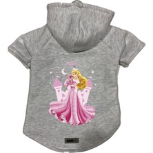 Nacario Kapişonlu Polar Sweatshirt Köpek ve Kedi Kıyafeti & Elbisesi Gri Princess M