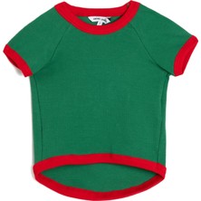 Nacario Baskılı Biyeli Pamuklu Bisiklet Yaka Köpek Sweatshirt
