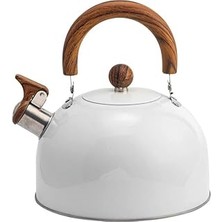 Nacario Valkyrie 3l Düdüklü Kettle Su Isıtıcı Çaydanlık Paslanmaz Çelik Yüksek Islıklı Beyaz