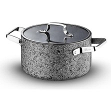 Nacario Brioni Stone-Age Çizilmez Yanmaz Yapışmaz Indüksiyonlu 22 cm Derin Tencere