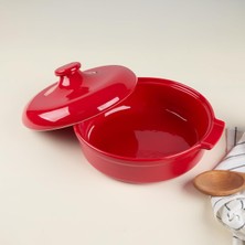 Nacario Aryıldız Elissa Kapaklı Karnıyarık Fırın Kabı Kırmızı 29 cm