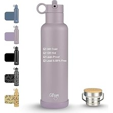Nacario Citron Yalıtımlı Paslanmaz Çelik Su Şişesi, 750 Ml, Bpa ve Kurşun Içermez, Sızdırmaz Pipet/şişe Kapağı, Sıvıları 24 Saat Soğuk ve 12 Saat Sıcak Tutar – 718,9 G