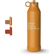 Nacario Citron Su Şişesi - Vakum Yalıtımlı Paslanmaz Çelik Su Şişesi 750ML - Karamel