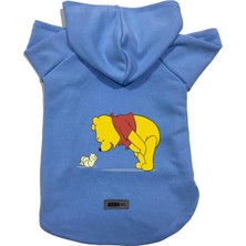 Nacario Kapişonlu Polar Sweatshirt Köpek ve Kedi Kıyafeti & Elbisesi Mavi Winnie The Pooh Xs