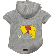 Nacario Kapişonlu Polar Sweatshirt Köpek ve Kedi Kıyafeti & Elbisesi Gri Winnie The Pooh Xl