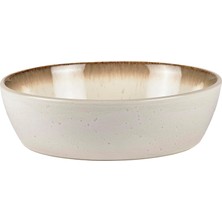 Nacario Bıtz Çorba Kasesi, Toprak Çorba Kasesi, 18 cm Çapında, Krem/krem