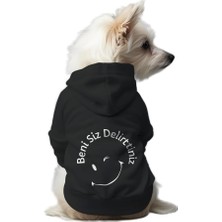 Nacario Kedi ve Köpek Kıyafeti & Elbisesi Siyah Hoodie Beni Siz Delirttiniz L