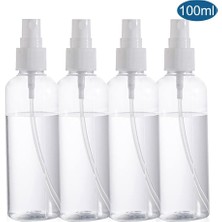 Nacario Ikayas 4 Paket 100 ml Sprey Şişeleri Ince Sis Şeffaf Boş Plastik Sprey Şişeleri Doldurulabilir