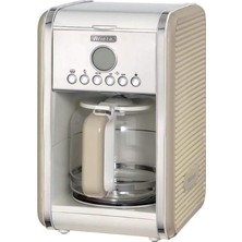 Nacario Ariete Vintage Filtre Kahve Makinesi Bej 1342/03-2 Lt Temperli Cam Sürahi, 12 Fincan Kapasite, 960 Watt, Amerikan Kahve Makinesi, 24 Saate Kadar Önceden Programlanabilir, LCD Ekran ve Zamanlayıcı