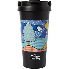 Nacario Any Morning 500 ml Paslanmaz Çelik Termos Mug, 6 Saat Sıcak, 10 Saat Soğuk Siyah BA21525