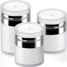 Nacario Mluchee Pompalı 3 Paket Losyon Dispenseri, Havasız Pompa Kavanozları Karışık (1oz+1.7oz+3.5oz) Krem Için Pompa Şişe Dağıtıcı Nemlendirici Konteyner, Sarhoş Fil Kapları, Boş Losyon Şişesi Kozmetik
