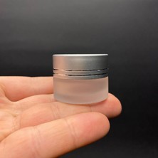 Nacario 5 cc Buzlu Cam Krem Kavanoz, Gümüş Kapaklı Iç Contalı, 5ml Buzlu Cam Krem Kavanoz x 10 Adet