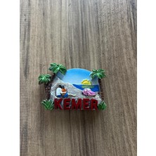 Nacario Magnet, Plaj Temalı Dekoratif Buzdolabı Magneti, Palmiye ve Deniz Manzaralı, El Yapımı Turistik Hediyelik Eşya