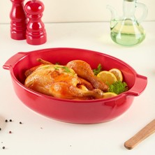 Nacario Aryıldız Elissa Oval Fırın Kabı Kırmızı 31 cm