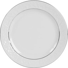 Nacario Porland Hazan Platin Yaldız Düz Tabak Tekli 25CM