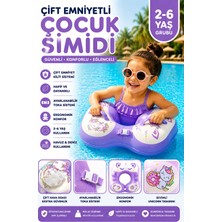 Bigstoy ToyFlyer Unicorn Çocuk Yüzme Simidi – Çift Tokalı Ayarlanabilir Mor 2-6 Yaş AR009