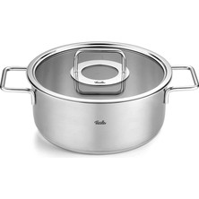 Nacario Fissler Pure Collection Cam Kapak Kısa Tencere 24 cm