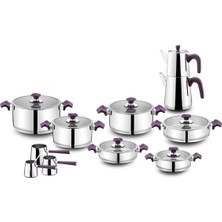 Nacario Ar Yıldız King 20 Parça Ideal Set Cam Kapak Mor