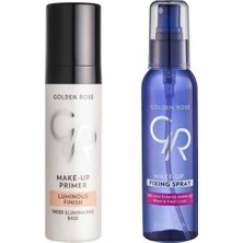 Nacario Golden Rose Make Up Primer Makyaj Bazı ve Makyaj Sabitleyici Sprey Seti