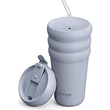 Nacario 3 Bubble Two-Cap Straw Tumbler Çelik Termos 600 ml Zen Blue ST-246