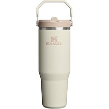 Nacario Stanley Iceflow Flip Straw Tumbler Pipetli Termos Bardak, 0.89 L, Krem