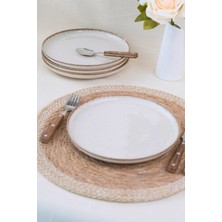 Nacario Kütahya Porselen Moderna Pasta Takımı Tarçın 4 Parça 21CM MOD21DUS4730P02