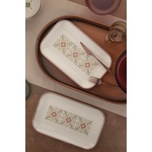 Nacario Kütahya Porselen Bone Minas 2 Parça 32X20 Santimetre Kayık Tabak, Goblen