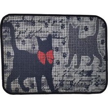 Nacario Miapet Elekli Desenli Kedi Tuvalet Önü Paspası 60 x 45 cm Patiler