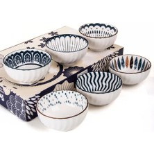 Nacario Mukko Home 6'lı Desenli Porselen Kase Seti 320 Ml, Çorbalık, Kahvaltılık, Atıştırmalık Kase Hediyelik Kutulu,çok Renkli, FAN05