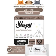 Nacario Sleepy Petcare 2X30 Adet Pet Bakım Örtüsü 2X60 Evcil Hayvan Islak Havlusu