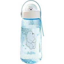 Nacario Mınıso We Bare Bears Lisanslı Figürlü Plastik Şişe (600ML) - Kutup Ayısı